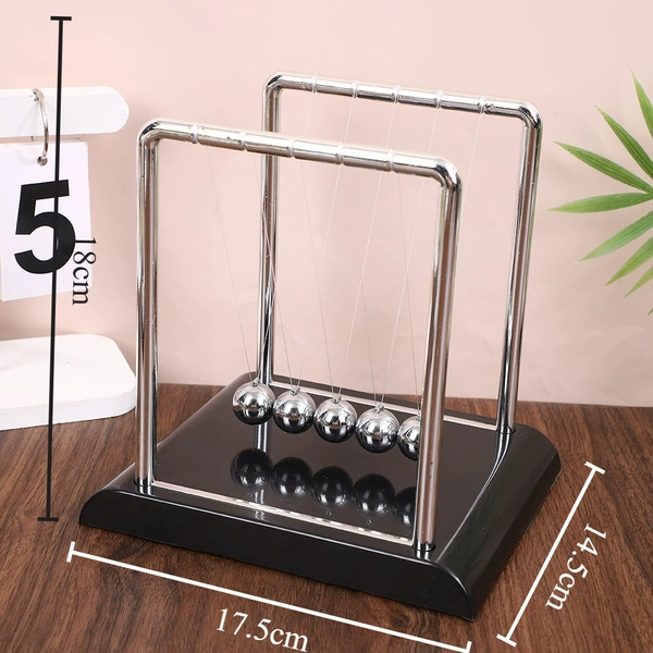 H-Large Square Newton's Pendulum (Black Base)