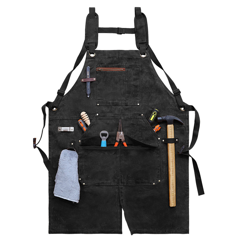 Transfronterizo Amazon delantal lienzo de cera al por mayor herramientas de distribución al por mayor electricista delantal de carpintería al por mayor personalizado