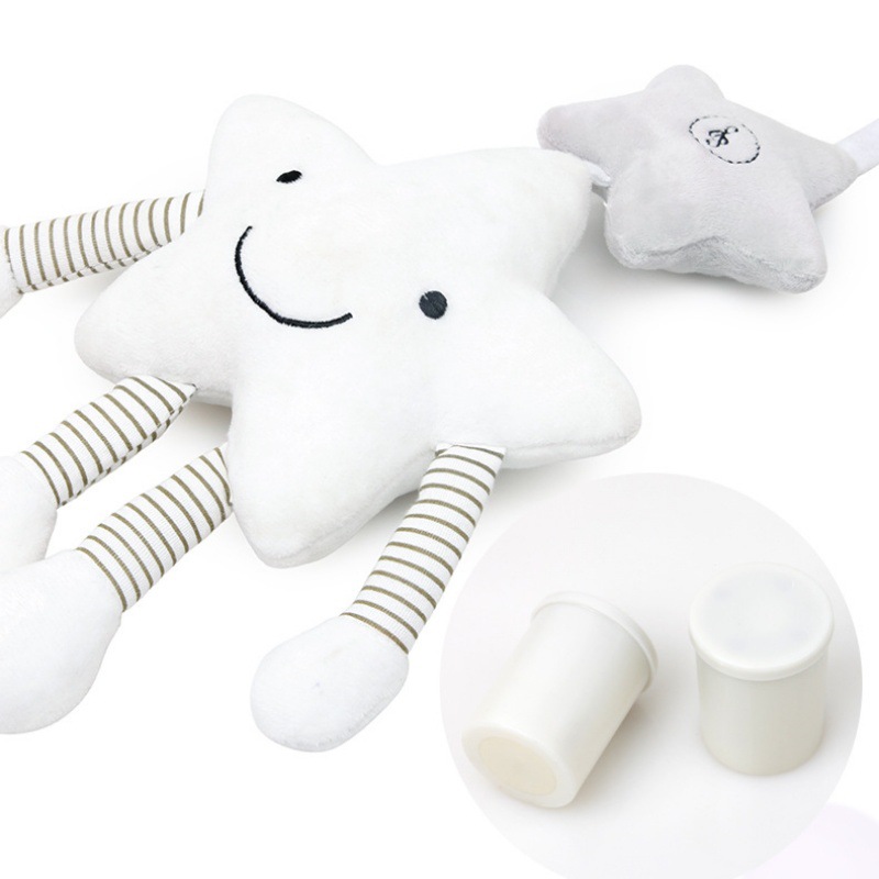 BBSKY blanco estrella de cinco puntas Música campanas de viento colgante coche de bebé colgando cama colgando 0-1 años de edad del bebé juguetes de peluche