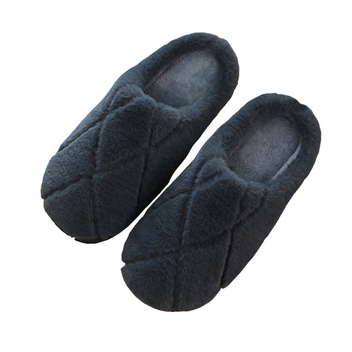 Ruiliya cotton slippers for men in winter simple indoor home use non-slip warm plush floor slippers wholesale