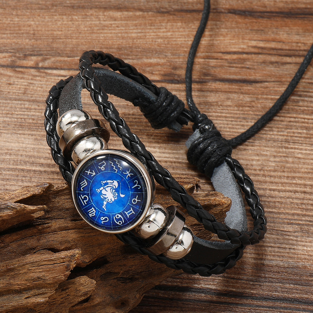 Retro Constellation Pu Leather Knitting Unisex Bracelets display picture 12
