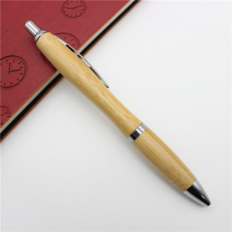 Pluma de bola de bambú calabaza Prensa pluma de bambú verde pluma de forma de calabaza creativa publicidad grabado láser