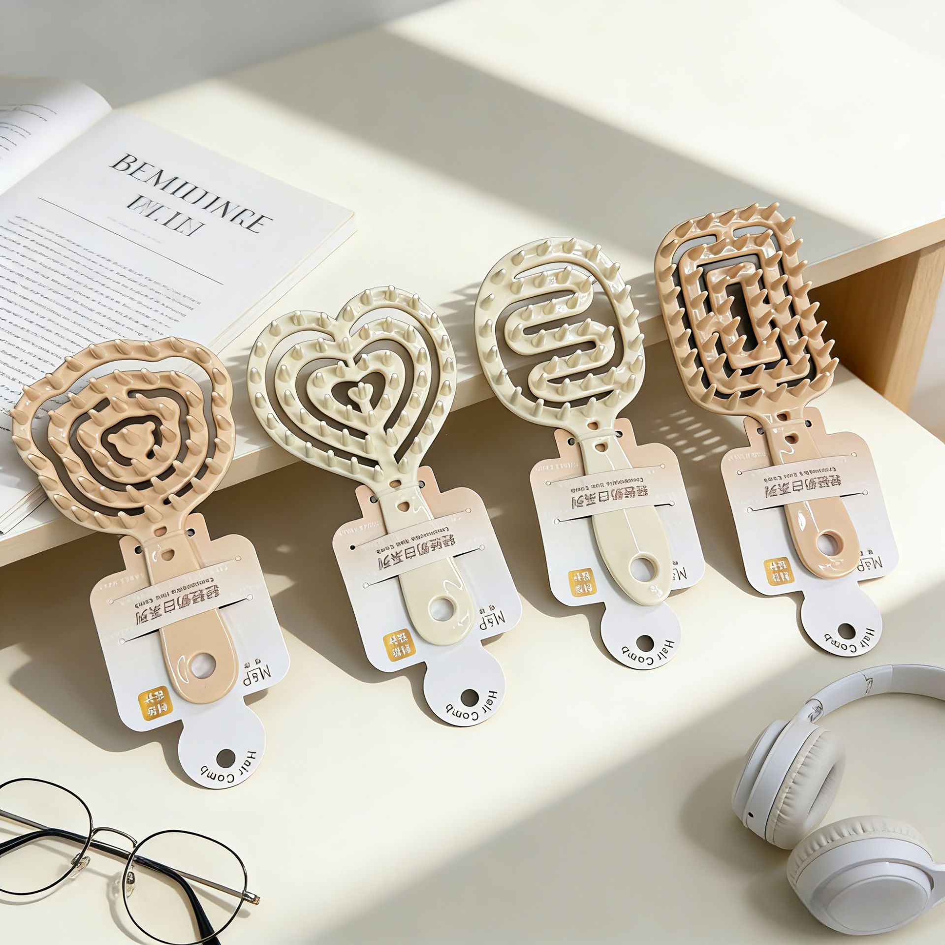 Fluffy Comb with Hollow Design for Women, Does Not Damage Hair, Prevents Tangling, Massage Hairbrush for Volumizing the Crown of the Head, Suitable for Long Hair, Home Use