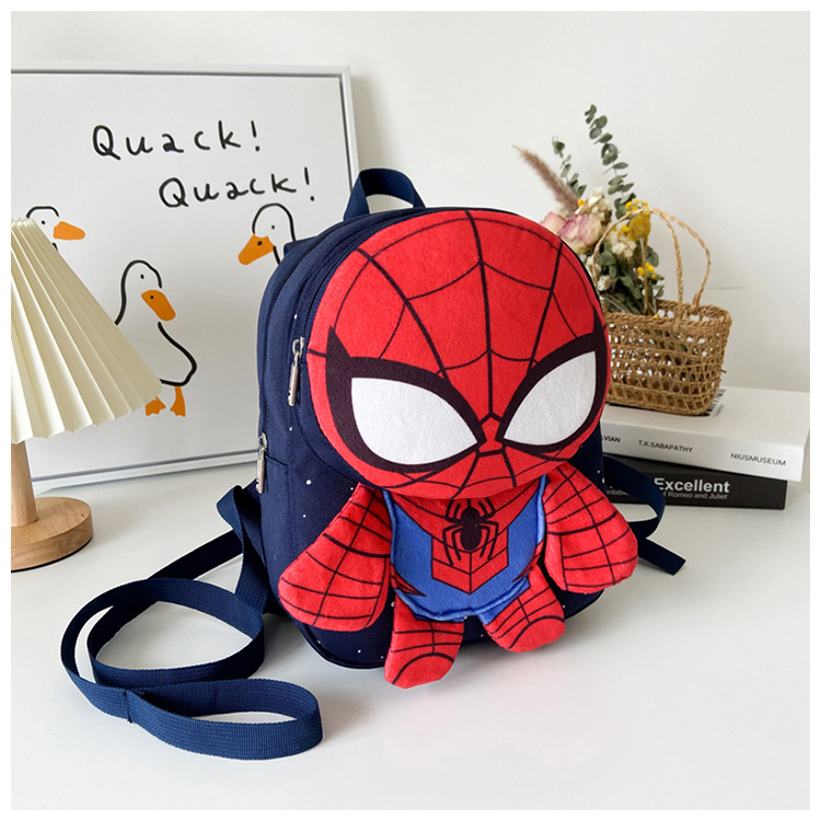 Bolsa infantil preescolar niños niños dinosaurios de dibujos animados Spider-Man mochila anti-perdida de cuerda mochila