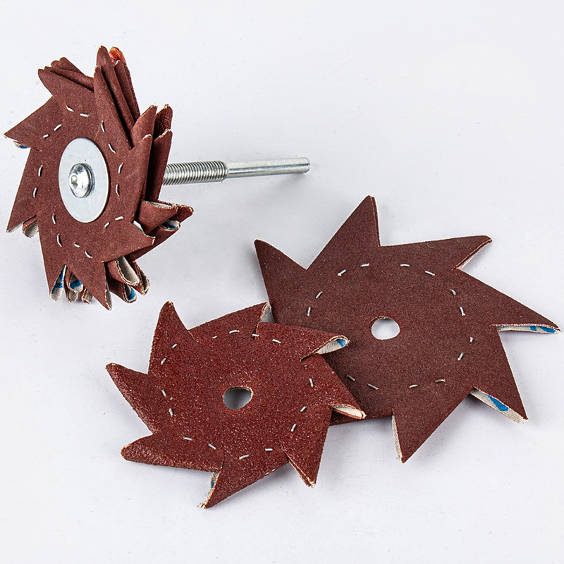 4寸单双层八角砂纸家具毛刺缝隙打磨抛光砂布木工雕刻6寸八瓣砂纸