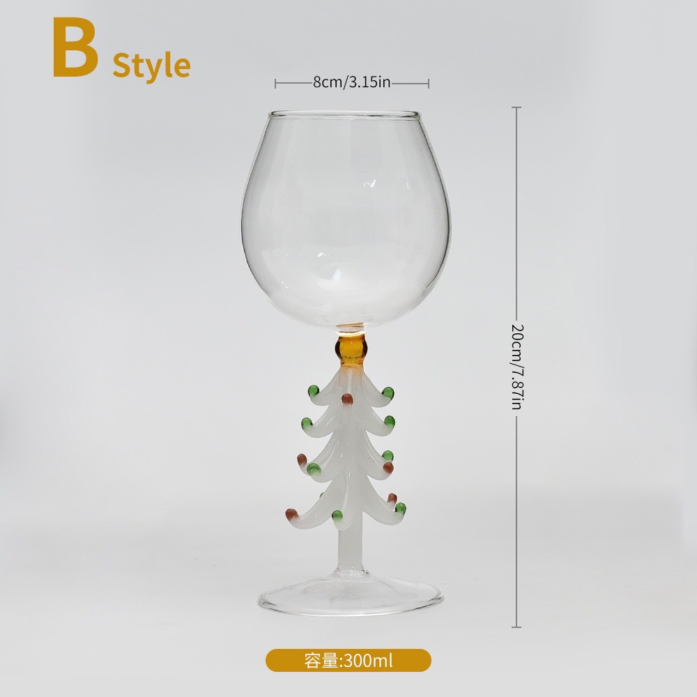 Copa de Vino Tinto Alta Tipo B - Árbol de Navidad Blanco - 300ml