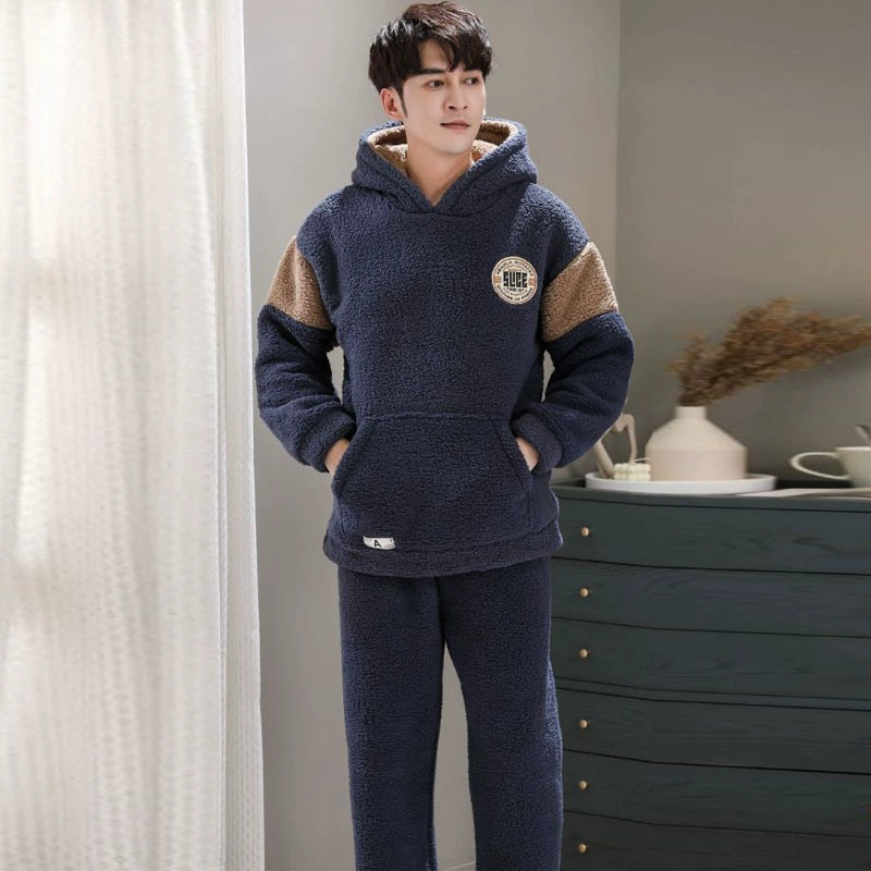 其才鸟 Velvet cardigan, keep warm flannel pijama, with snowflakes