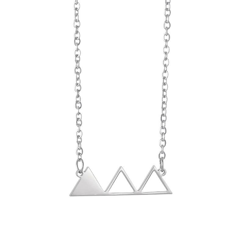 Bijoux De Collier En Acier Inoxydable De Conception De Niche De Triangle Creux Simple display picture 2