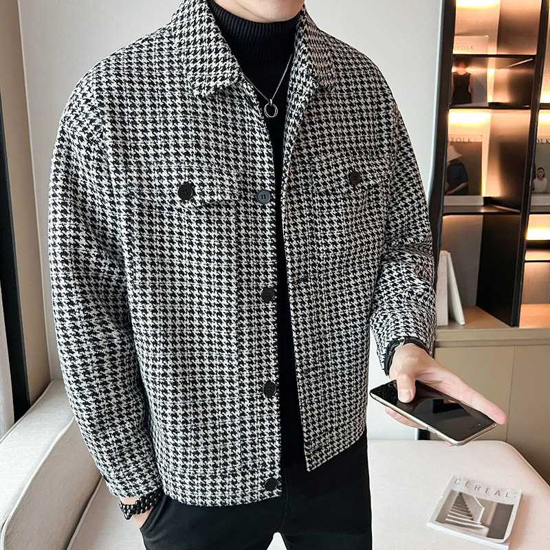Men's Casual Loose Woolen Short Coat 2