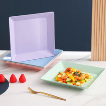 小麦23方盘家用饭盘深盘可微波炉菜盘创意网红水果盘子早餐零食盘