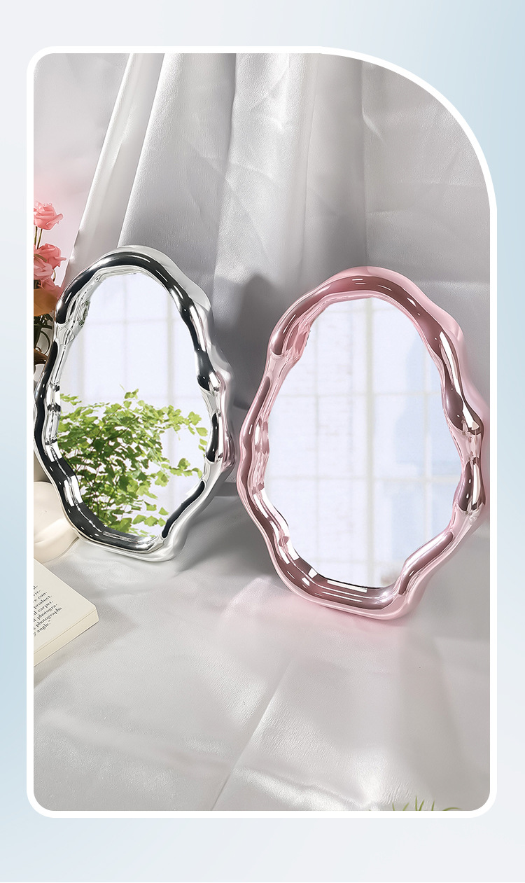 552g Weight Mirror Makeup Tools Types 1 Piece Quantity Plastic Material Irregular Pattern Cute Style Cute Irregular Plastic Mirror 1 Piece 5