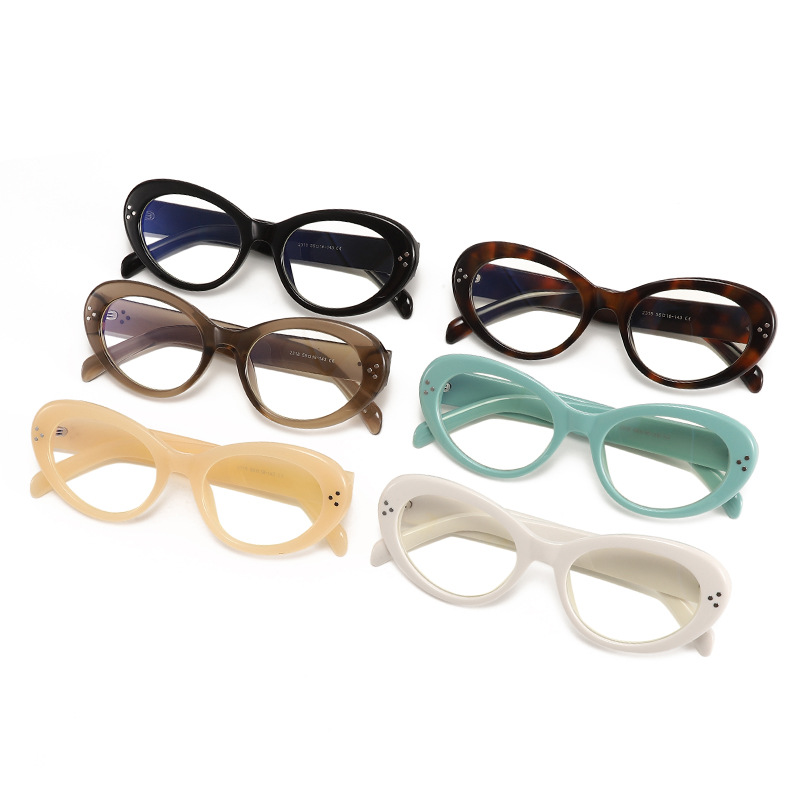 Nuevo marco pequeño ovalado ojo de gato espejo plano mujer comercio exterior transfronterizo arco de triunfo el mismo estilo versión coreana del marco de gafas anti-azul