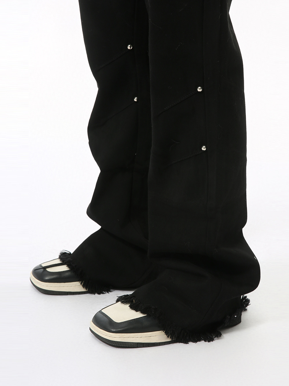 MTLCLOTHES Hombres| Nuevos productos de cuatro estaciones de Europa y América de alta calle de metal con cremallera de empalme de bordes de lana jeans casuales