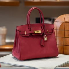 高品質ハーフハンドメイドプラチナ包頭層トーゴオリジナルレザークラシック気質レディースバッグ多用途ハンドバッグ通勤バッグ