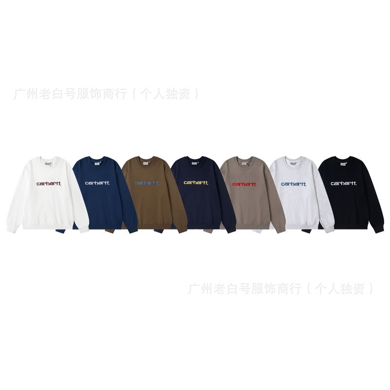 Foreign Trade Cross-Border 2025Ss Japanese Trendy Brand Autumn and Winter New Style Carhartt Letter Basic Embroider Simple Versatile Sweatshirt