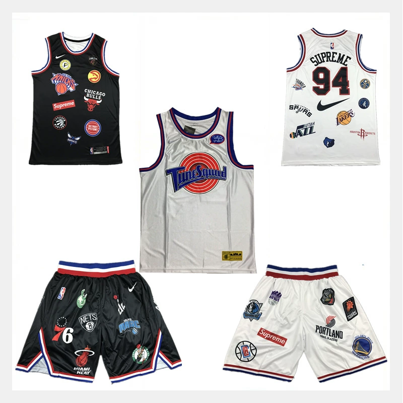 NBA Jersey James 23 Белый сустав 94 # черно-белый ретро вышитая баскетбольная форма спортивный тренировочный костюм мужской
