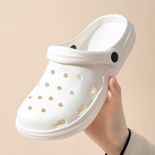 Baotou Crocs Women's Ins Cute Sandals Cartoon Sandals Summer Couples Breathable Thick-soled Men's Beach Shoes
