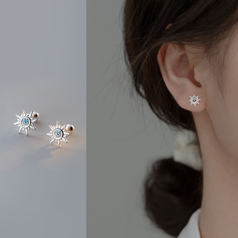 1 Piece Basic Commute Sun Plating Inlay Copper Zircon Ear Studs display picture 1