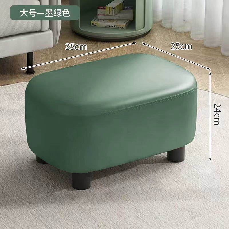 レザースツール、家庭用ジェリービーンスツール、リビングルームソファスツール、靴交換スツール、小さなスツール、軽い高級感、シンプル、超柔らかい、クリエイティブなロースツールYF|undefined