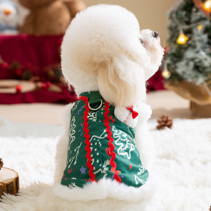 가을 겨울 강아지 옷, 크리스마스 강아지 옷, 입체 눈사람 면 코트, 중소형견을 위한 두껍고 따뜻한 조끼