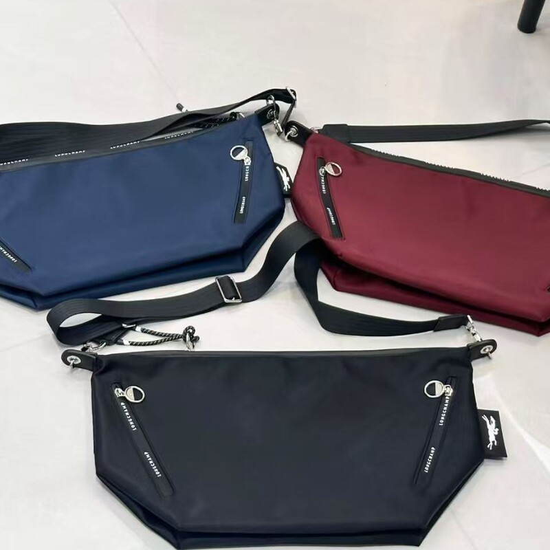 2026 New French Longchamp Energy Large Crossbody Shoulder Bag Made of Recycled Nylon, Unisex, Large Capacity