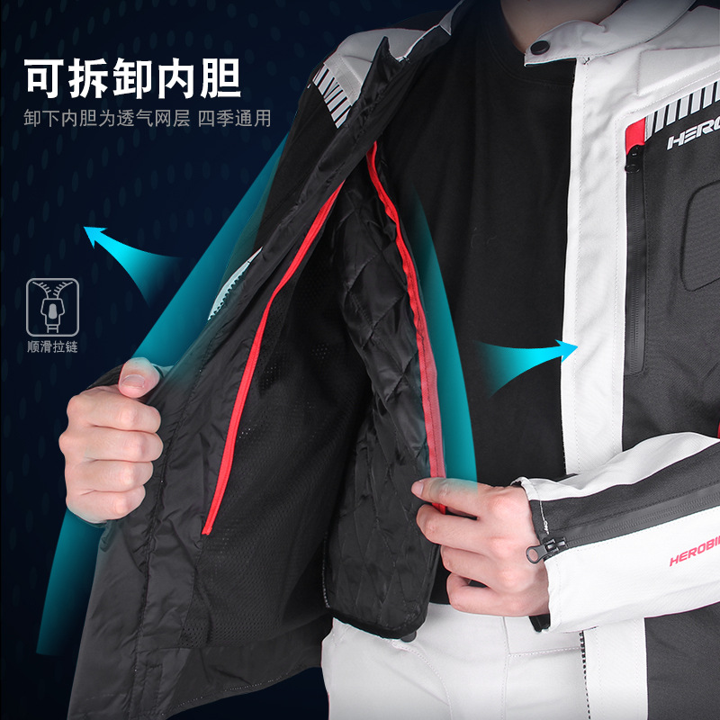 Ropa de motocicleta de verano alta elástica ventilación protección contra caídas ropa de motocicleta caballo impermeable chaqueta de cuatro estaciones ropa de carreras