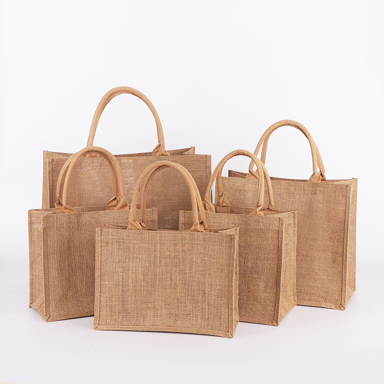 Bolsa de lino sin impresión de yute bolsa de compras buena bolsa de lino regalo bolsa de lino en blanco hacer bolsa de lino ecológica