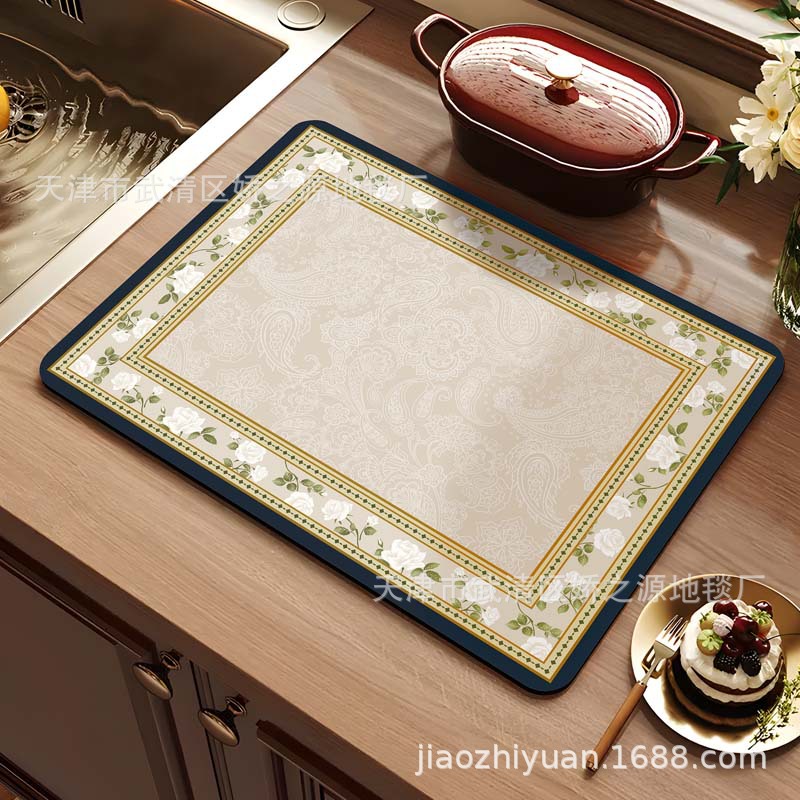 Almohadilla de drenaje transfronteriza, lodo de diatomeas, fácil de cuidar, almohadilla absorbente, encimera de escritorio de cocina, almohadilla de aislamiento antiescaldado, suministro directo de fábrica