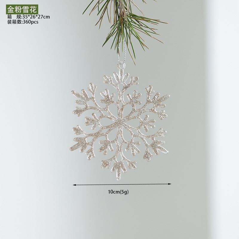 Nuevos productos transfronterizos transparentes copo de nieve acrílico decoraciones de árbol de Navidad guirnaldas bolsas de regalo colgante diseño accesorios colgante