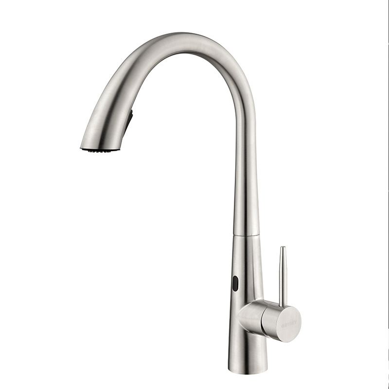 Grifos de extracción de inducción de cocina inteligente 304 sin plomo de acero inoxidable lavabo de verduras grifo de agua caliente y fría multifuncional