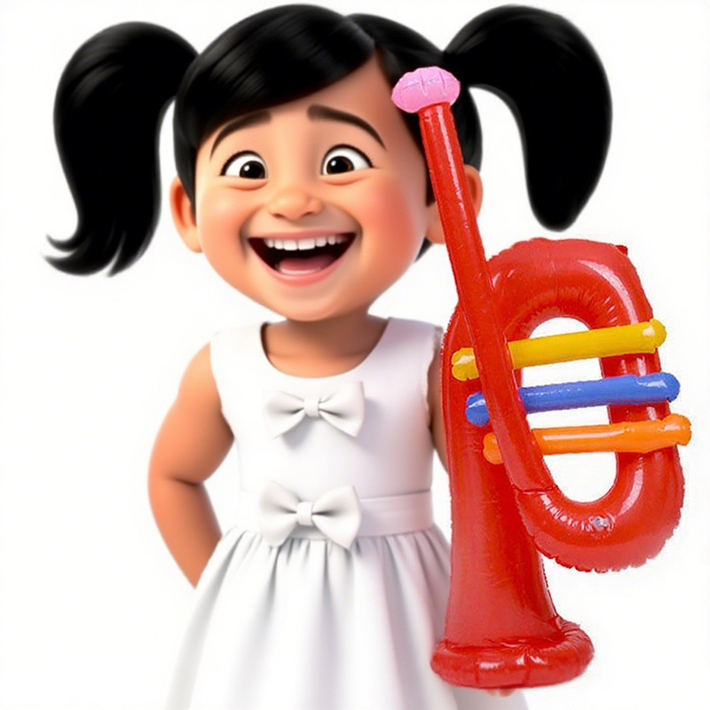 Inflatable PVC trumpet, small musical instrument, children's toy, interactive photography gift, Christmas gift, music festival large trumpet