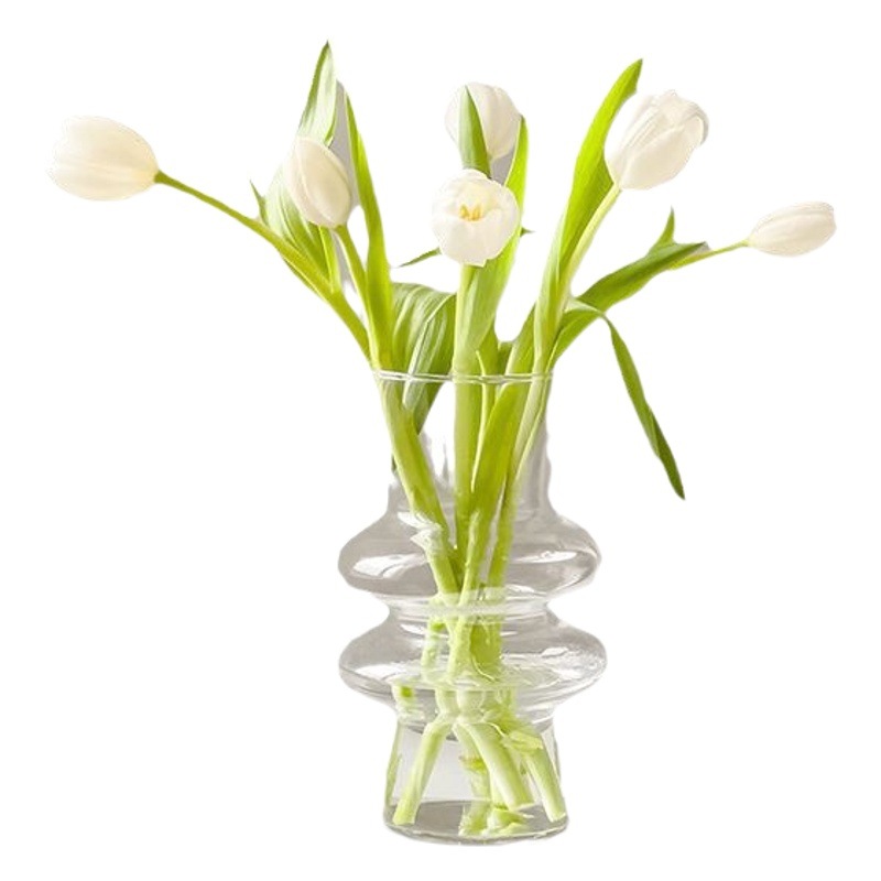 Florero decoración salón arreglo floral vidrio transparente negro creativo simple todo partido hidropónico en línea celebridad decoración de flores