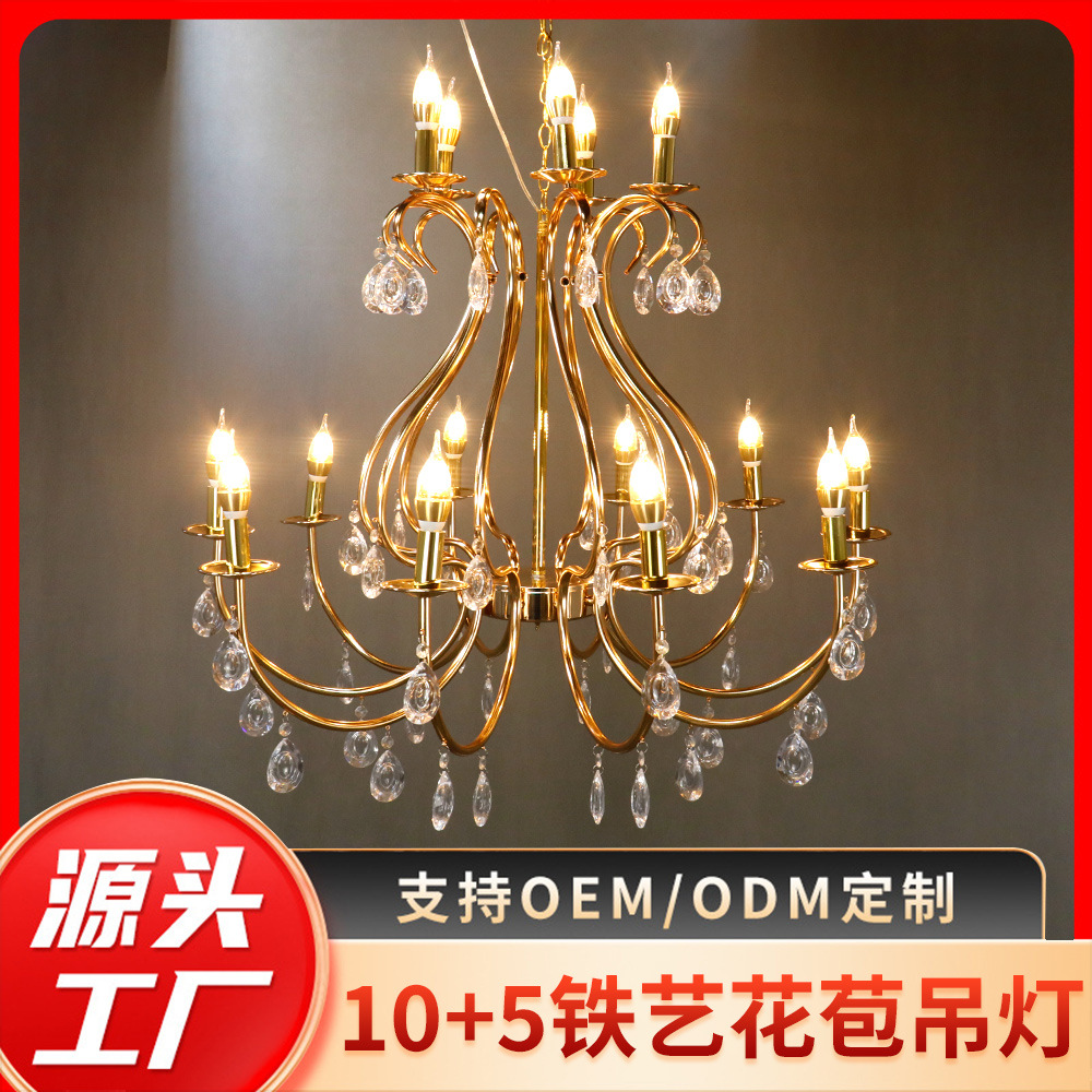 10 + 5 brotes de hierro forjado candelabro bodas hotel decoración de props de diseño cálido blanco lámpara led doméstica