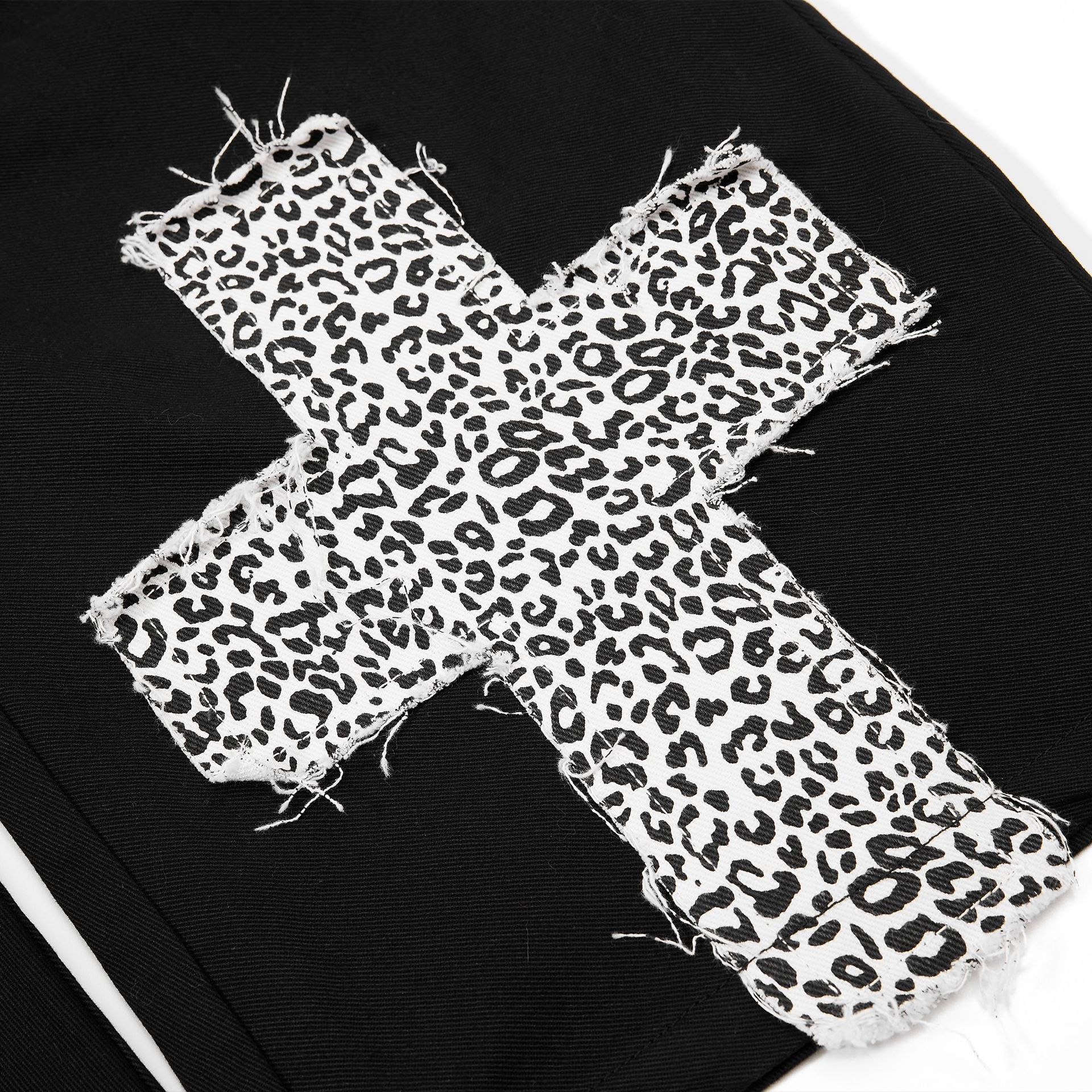OREETA, pantalones de trabajo de doble cintura de estampado de leopardo americano para hombres y mujeres, pantalones de hip-hop callejero sueltos de piernas anchas