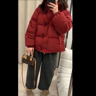 New Year's Horn Button Korean Style down Jacket New National Standard 90 Velvet White Duck down Outer