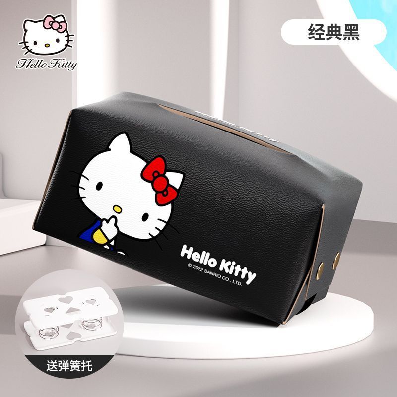 Hellokitty caja de toallas para automóviles creativa y encantadora caja de reposabrazos decoraciones para automóviles para patinetes de sol caja de extracción