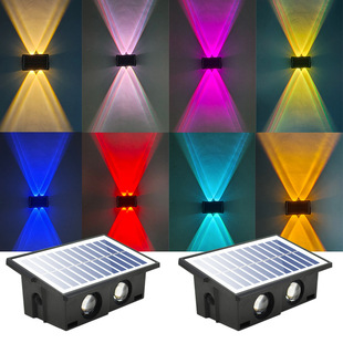 New solar up and down luminous wall lamp outdoor wall washing lamp garden yard layout wall lamp courtyard atmosphere lamp