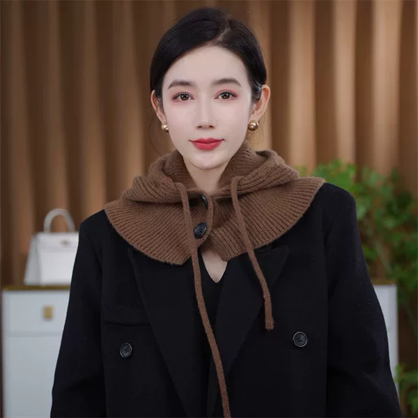 [Four Seasons] Knitted Clara Beret with Buttons for Women Autumn and Winter Korean Style Warm Ear Protection Baotou Hat
