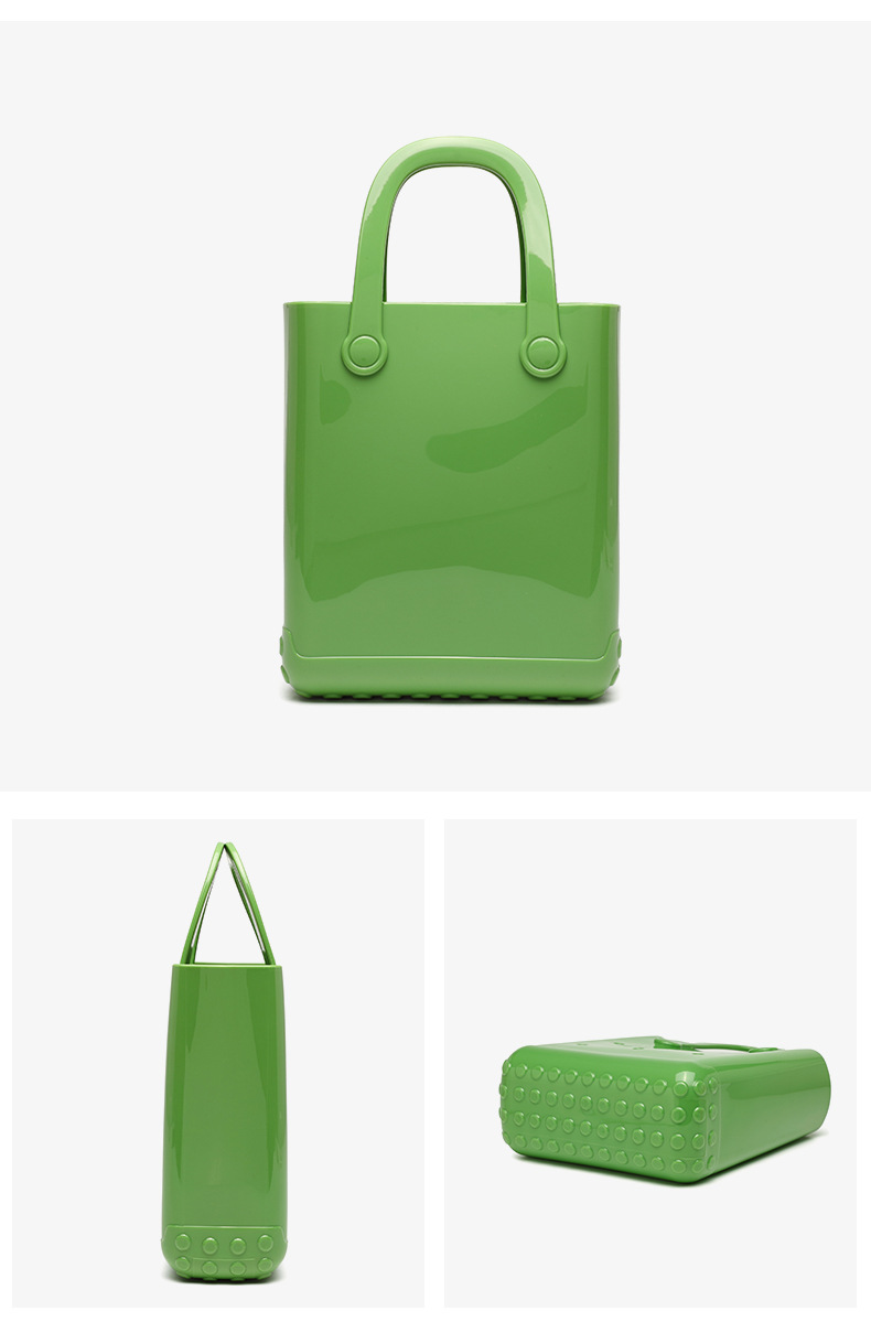 Solid Color Pattern Women's Medium PVC Solid Color Streetwear Hollow Square Open Handbag