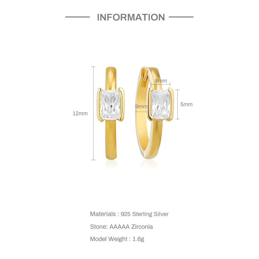 Simple Style U Shape Sterling Silver Plating Inlay Pearl Zircon Dangling Earrings Earrings 1 Pair