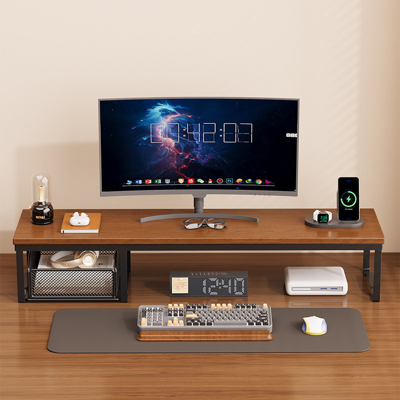 Desktop Computer Elevated Stand Office Monitor Stand Office Desk Storage Rack with Drawer Stand Desktop Computer Elevated Stand Office Monitor Stand Office Desk Storage Rack with Drawer Stand