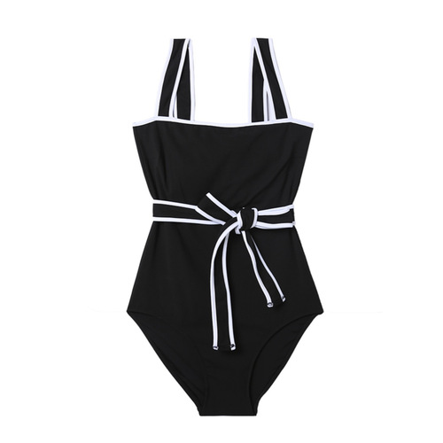  Korean new style belt covering belly and small breasts sexy triangle one-piece swimsuit for women ins style resort swimwear factory