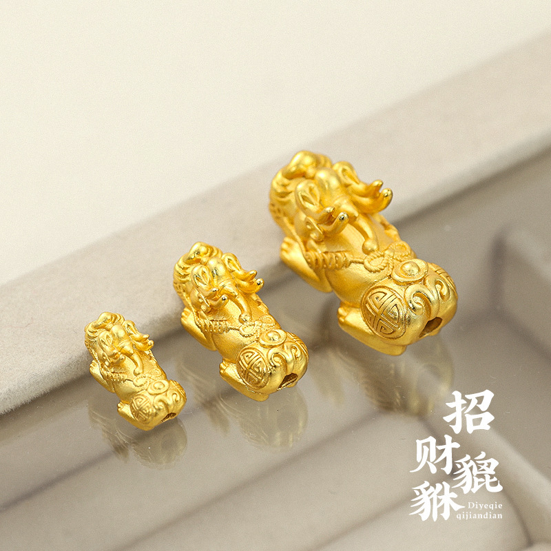 Lucky Nafu Solid Gold Pixiu Bead Bracelet Couple Handmade Beaded Bracelet DIY Accessories Gift Lucky Nafu Solid Gold Pixiu Bead Bracelet Couple Handmade Beaded Bracelet DIY Accessories Gift