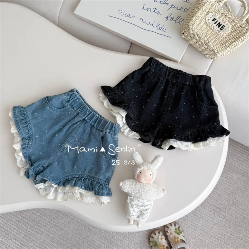 Pantalones cortos de mezclilla de siete niñas de limón salado 2025 pantalones cortos de verano delgados para mujer jeans para niños pantalones cortos de bebé