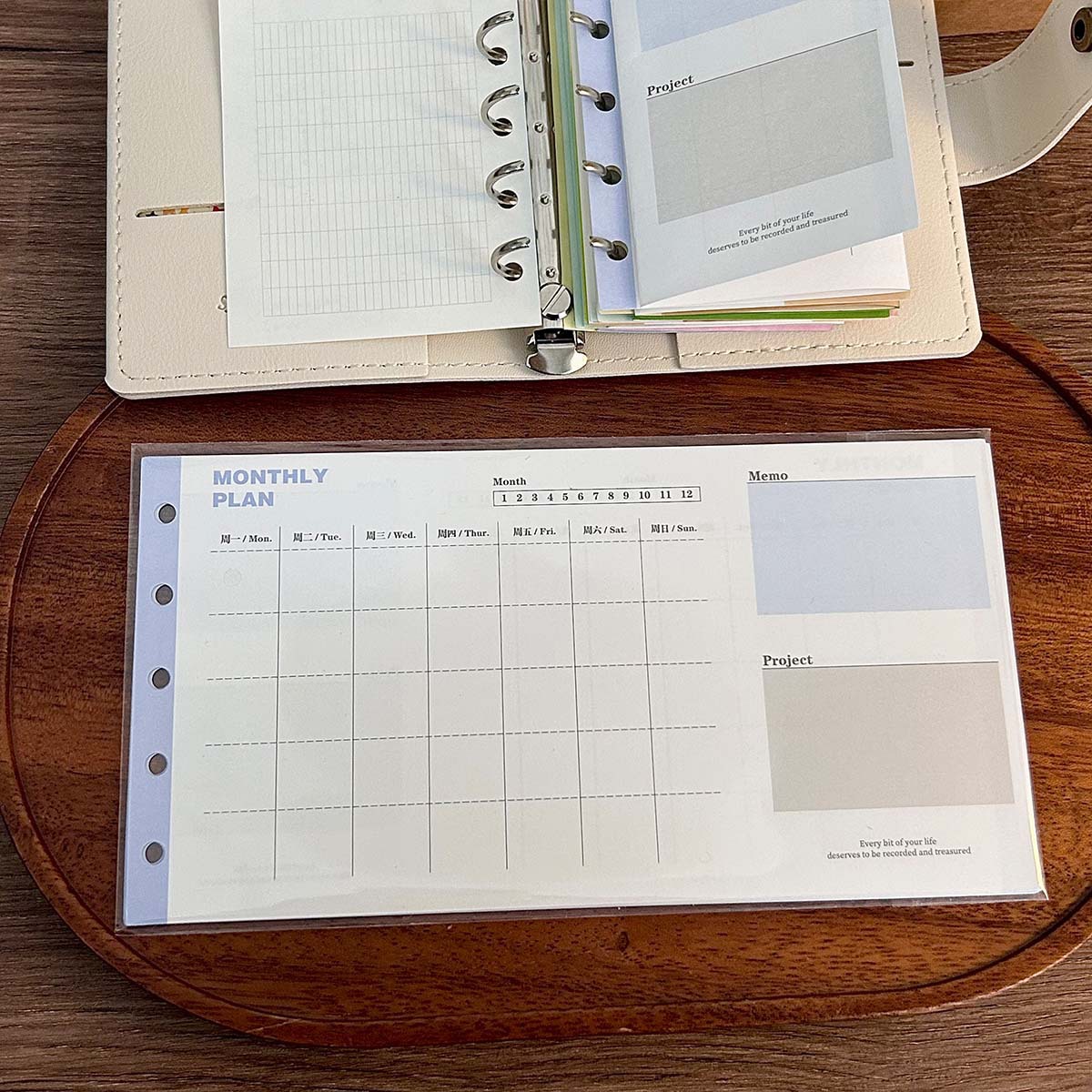 [Colección M5] Libro de hojas sueltas, accesorios de página interior, libro de contabilidad manual, libro de almacenamiento, carcasa PP, mini libro de tarjetas, bolsillo interior portátil