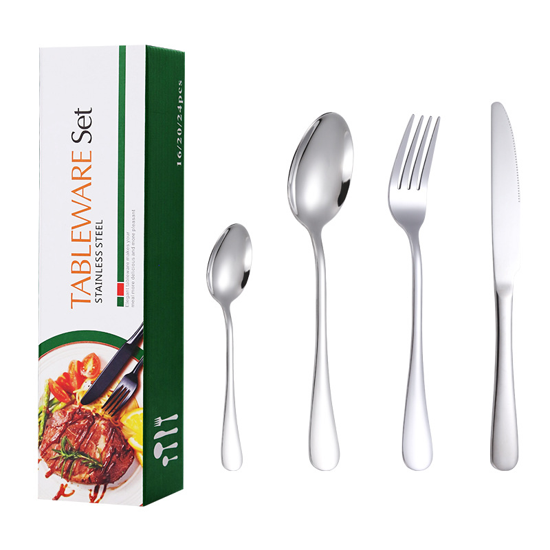 Amazon vajilla transfronteriza 1010 traje de acero inoxidable juego de 16 piezas Conjunto de 4 piezas creativo cuchillo de carne occidental tenedor cuchara