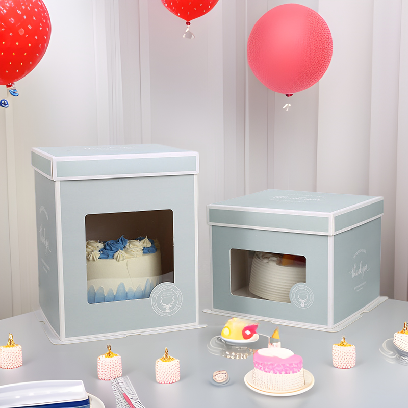 生日蛋糕盒6寸8寸10寸12寸烘焙包装礼盒加高芭比娃娃生日盒环保