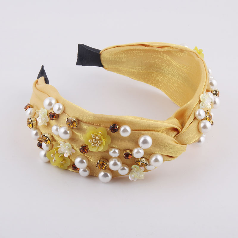 New Fashion Diamond Pearl Flowers Hairband display picture 6