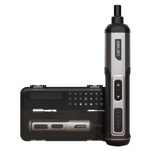 Deli electric screwdriver rechargeable household small mini lithium electric screwdriver with screw bit