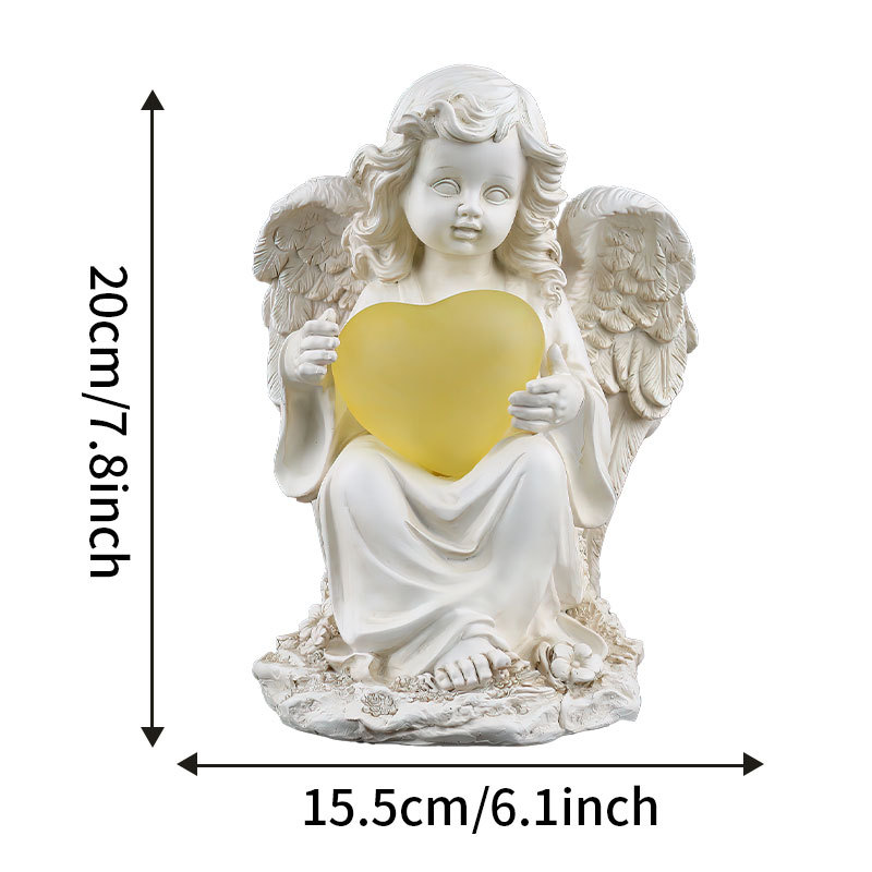   creative solar energy love angel ornaments courtyard outdoor statue decoration resin crafts customization